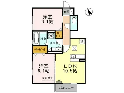 アルピニア(2LDK/1階)の間取り写真