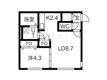 トライバルスペース発寒南(1LDK/3階)の間取り写真