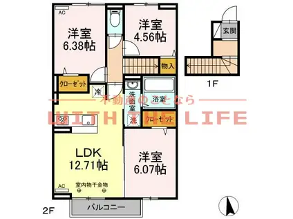 ミカハウスVI(3LDK/1階)の間取り写真