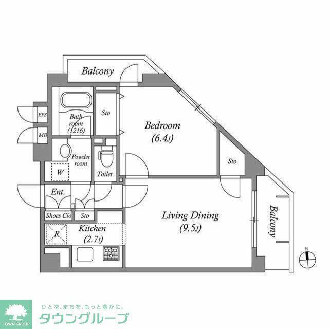レジデンス新蒲田スクエア(1LDK/5階)の間取り写真