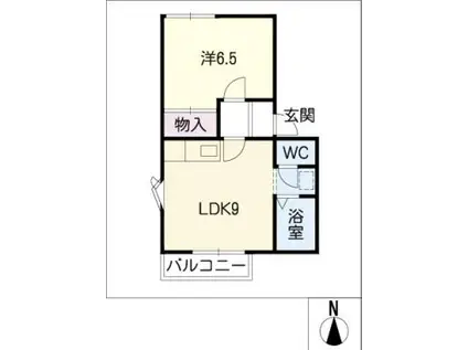 ル・ソレーユ社台(1LDK/2階)の間取り写真
