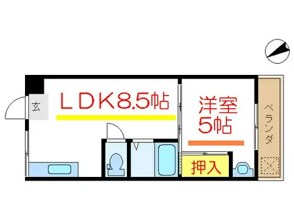 豊川マンション(1LDK/1階)の間取り写真