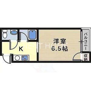 第6セイワコート(1SK/2階)の間取り写真