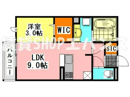 ヴェルドゥーラ・K(1LDK/1階)の間取り写真
