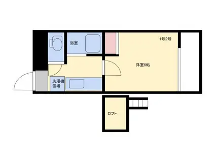 フロックス祖原(1K/3階)の間取り写真