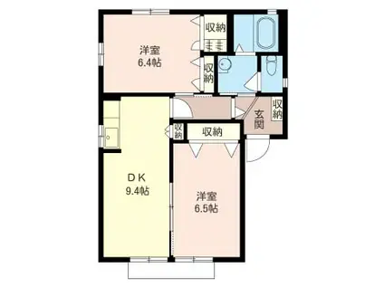 シトロンガーデンC(2DK/1階)の間取り写真