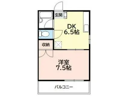 アパートメント93(1DK/1階)の間取り写真