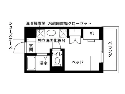 KDXレジデンス八王子大塚(ワンルーム/2階)の間取り写真