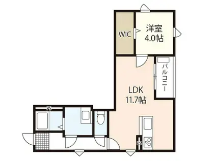 THE SILK(1LDK/3階)の間取り写真
