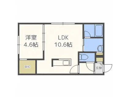 NEXT HILLS(1LDK/1階)の間取り写真