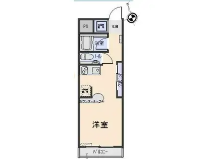 井の頭グリーンハイム(ワンルーム/1階)の間取り写真