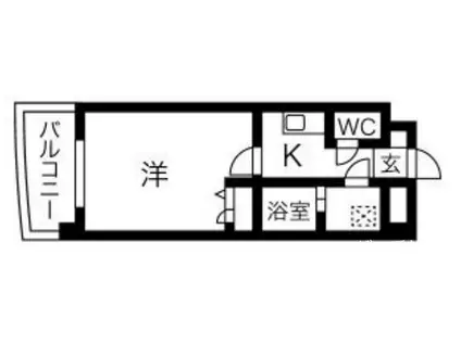 ビエラコート大橋(1K/6階)の間取り写真