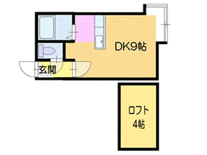 コーポ白楊(ワンルーム/3階)の間取り写真