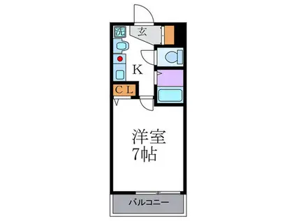 KDXレジデンス西院(1K/4階)の間取り写真