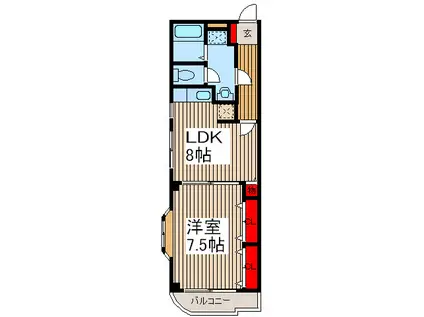 メゾンドフォンテーヌ(1LDK/3階)の間取り写真