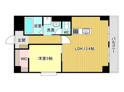 ホリホックイン八幡(1LDK/8階)の間取り写真