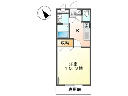 WING HOUSE(1K/1階)の間取り写真