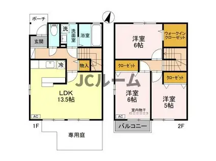 メゾン フリージア(3LDK/1階)の間取り写真