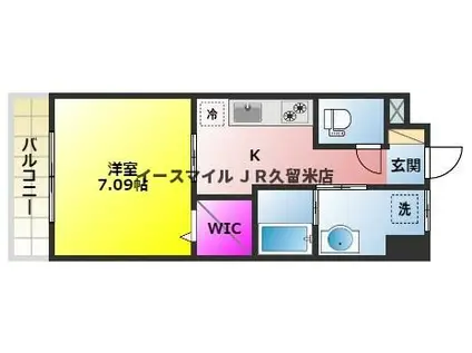 ALETTA合川町弐番館(1K/2階)の間取り写真