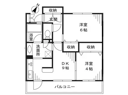 メゾン・ド・フレシュール(2DK/3階)の間取り写真