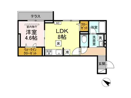 ディパイナ生麦(1LDK/1階)の間取り写真