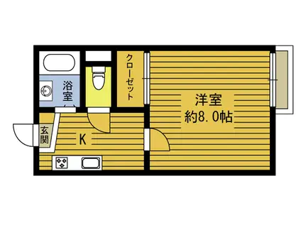 グレイスコート B棟(1K/1階)の間取り写真