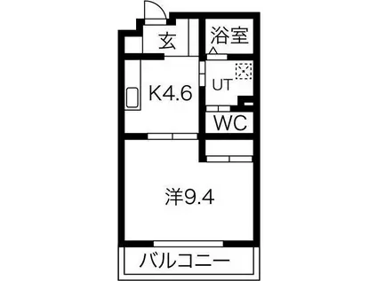 常陽第6ガーデンハイツ(1K/3階)の間取り写真