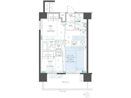 ズーム本郷(2LDK/12階)の間取り写真