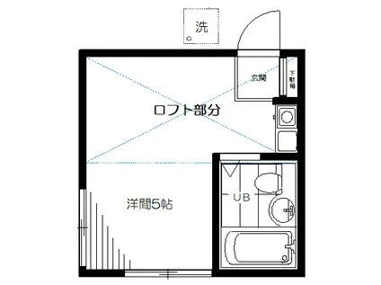 ペアパレス経堂(ワンルーム/2階)の間取り写真
