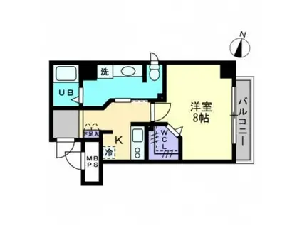 ミスト・イヨウ(1K/2階)の間取り写真