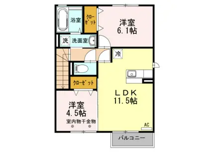 アヴァンス I(2LDK/1階)の間取り写真