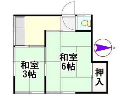 たいら荘(2K/2階)の間取り写真