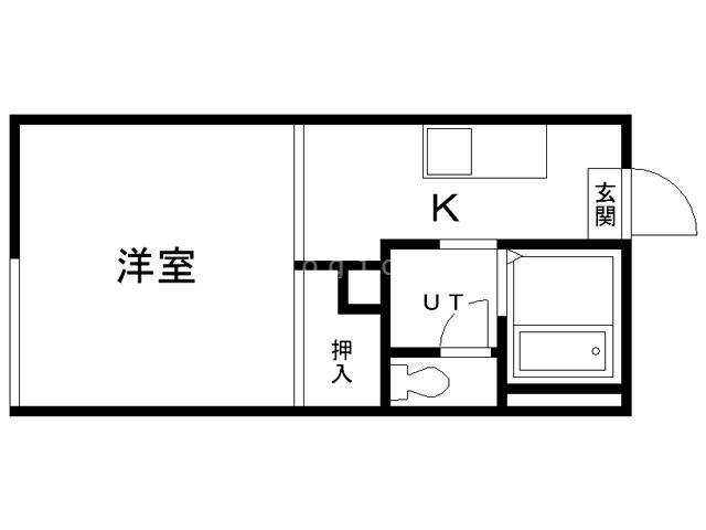 キャンパス77(1K/2階)の間取り写真