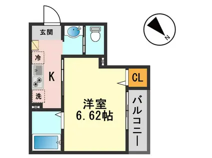 カクタス高砂(1K/2階)の間取り写真
