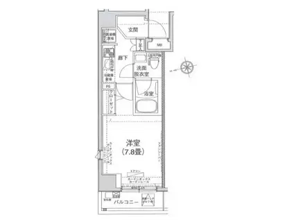 アイル東京深川(1K/5階)の間取り写真