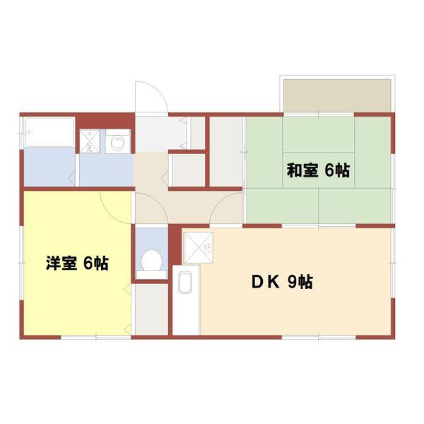 ムラツハイムI(2DK/2階)の間取り写真