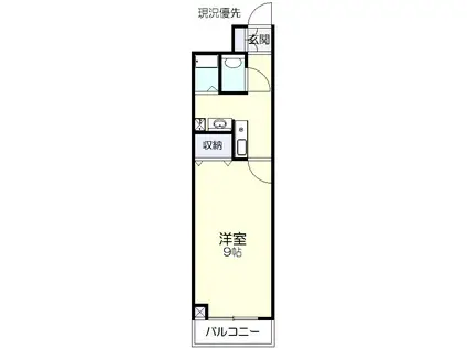 大正町中村コーポ(1K/3階)の間取り写真