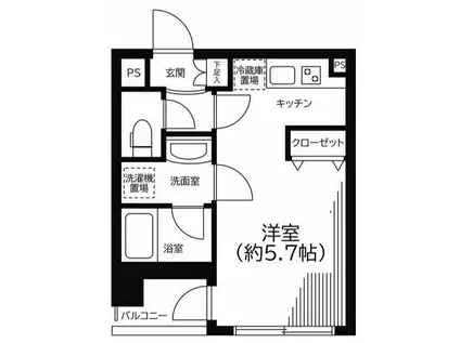 インシティ浜松町(ワンルーム/4階)の間取り写真