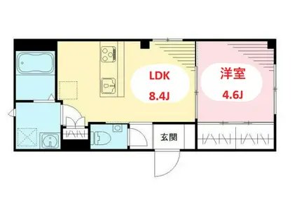 ベルプラージュ(1LDK/1階)の間取り写真
