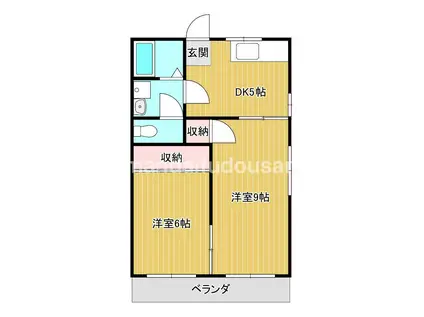メゾン里(2DK/2階)の間取り写真