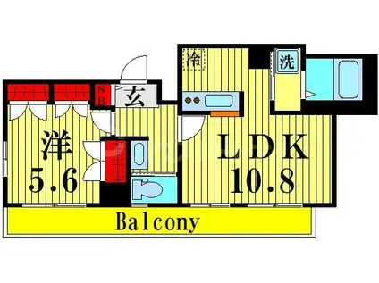 OK RESIDENCE 新小岩(1LDK/4階)の間取り写真