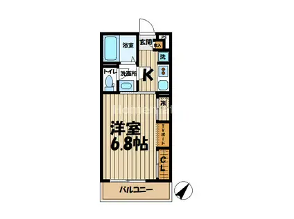 リブリ・笠間(1K/3階)の間取り写真