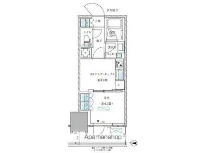 パークアクシス西大島コンフォートスクエア(1DK/8階)の間取り写真