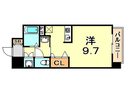 STUDIODUO1252(1LDK/3階)の間取り写真