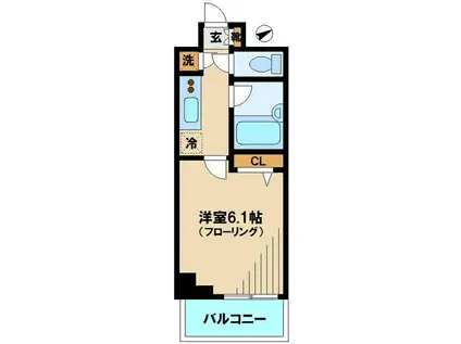 HF早稲田レジデンスII(1K/6階)の間取り写真