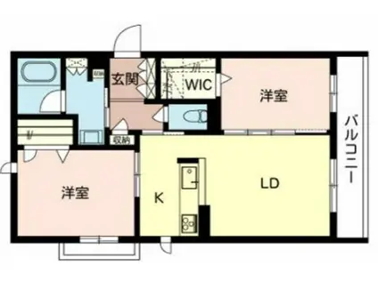 ラフィーネ プレジオ(2LDK/3階)の間取り写真