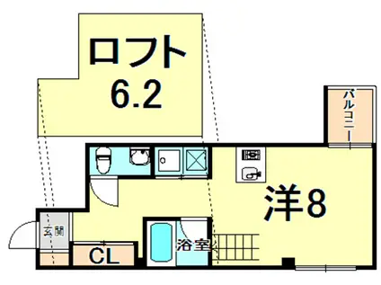 C4 KOUSHIENN イースト(ワンルーム/4階)の間取り写真