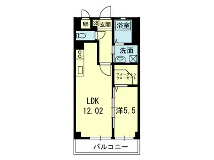 スライブ五番館(1LDK/5階)の間取り写真