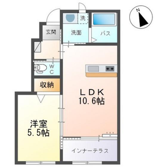 オネット(1LDK/1階)の間取り写真