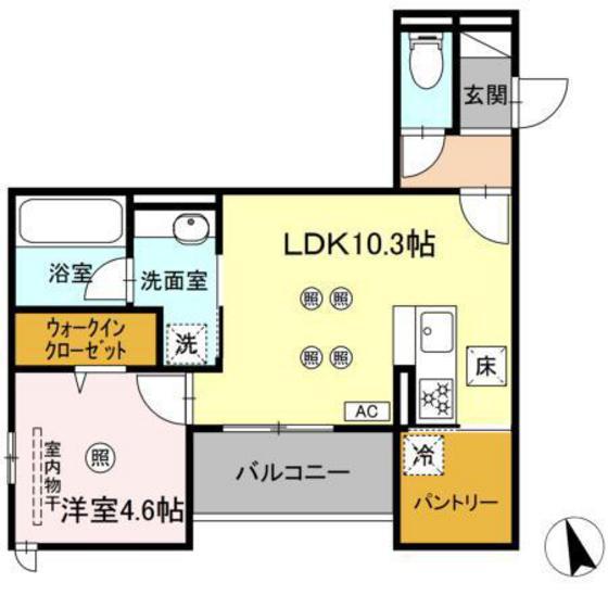 プラトーメゾン(1LDK/1階)の間取り写真